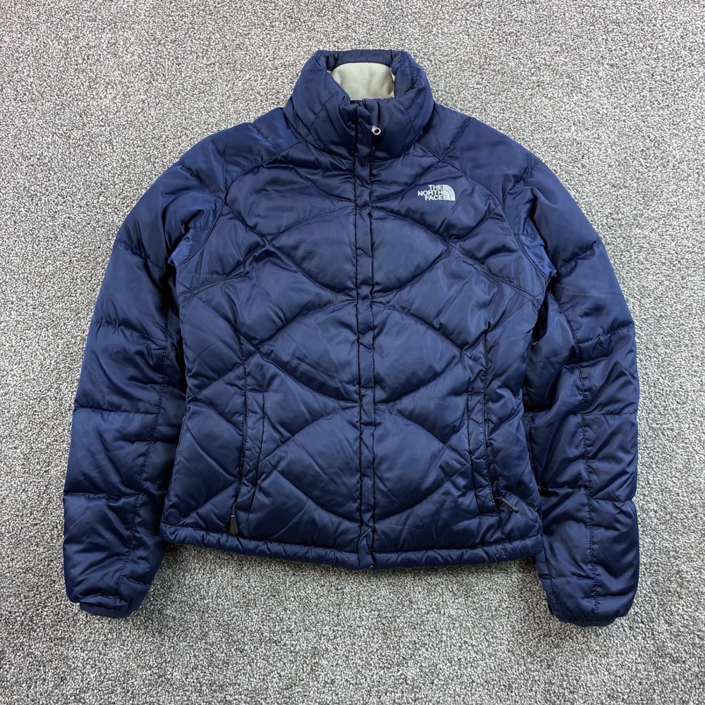 North Face Aconcagua Puffer Jacket Women's Small Blue 550 Down Fill Coat